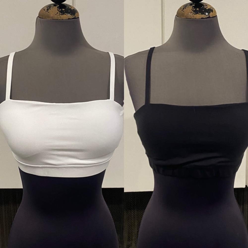 Black and White Padded Sports Bra